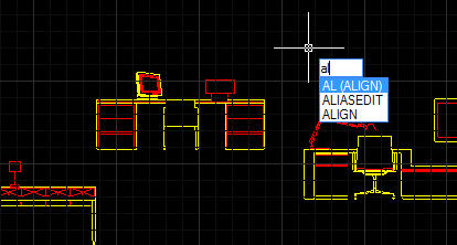 CAD對(duì)齊命令對(duì)齊圖塊