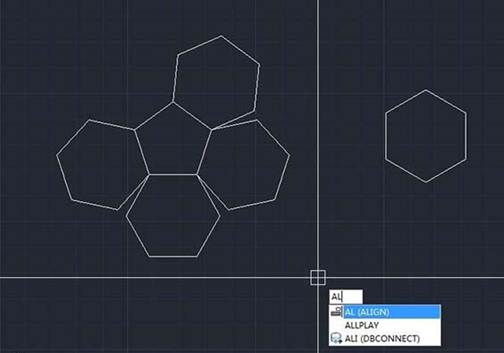 CAD怎么對(duì)齊多個(gè)六邊形