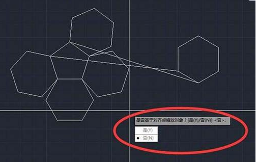 CAD如何使六邊形對(duì)齊到五邊形上？